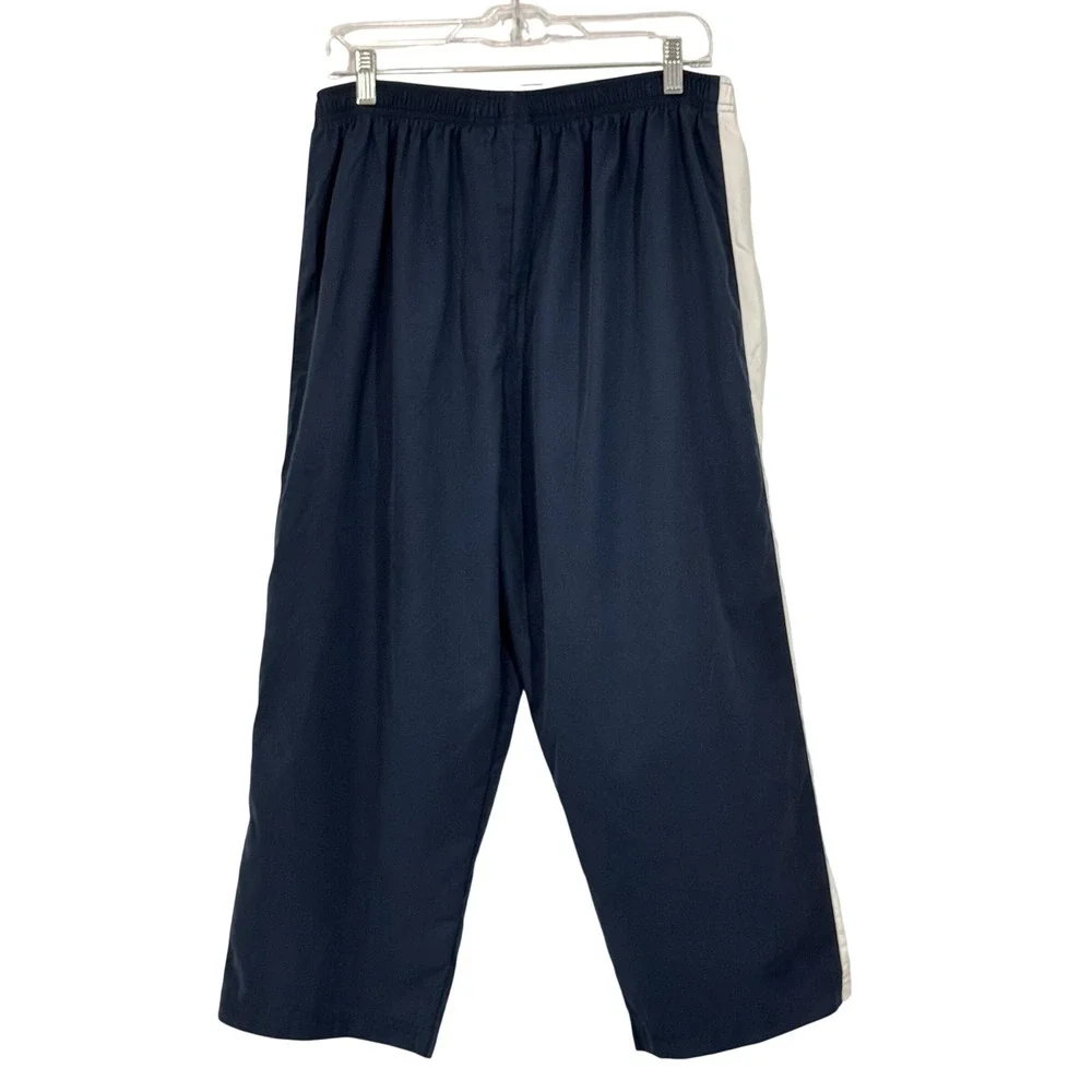Nike Track Pants Boys XL Navy Blue White Swoosh Side Stripe Athletic Sporty Y2K